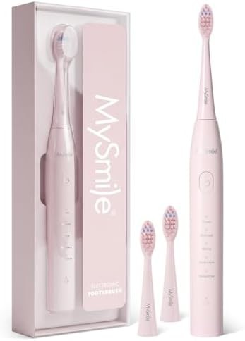 Pink portable rechargeable sonic toothbrush