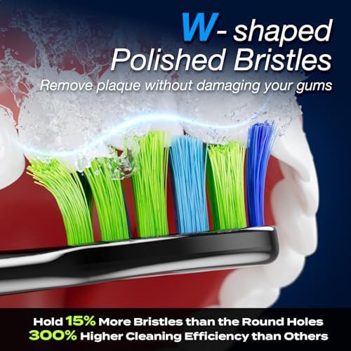 Black led screen toothbrush with eight heads — photo 3