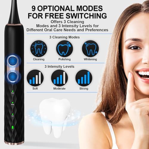 M6 black sonic toothbrush with three modes — photo 3