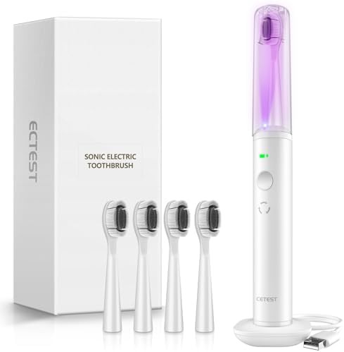 White sonic brush with UV light