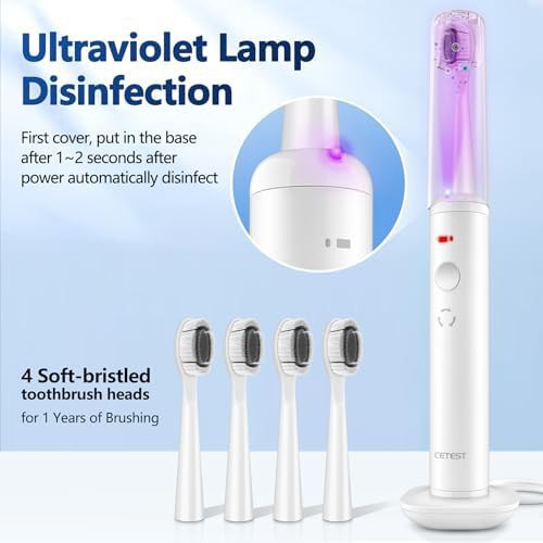 White sonic brush with UV light — photo 5