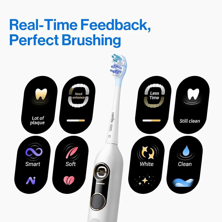 White smart toothbrush with integrated display — photo 5