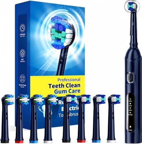 Ink blue rotating electric toothbrush for adults