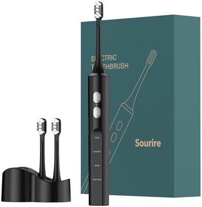 Black wireless charge sonic toothbrush