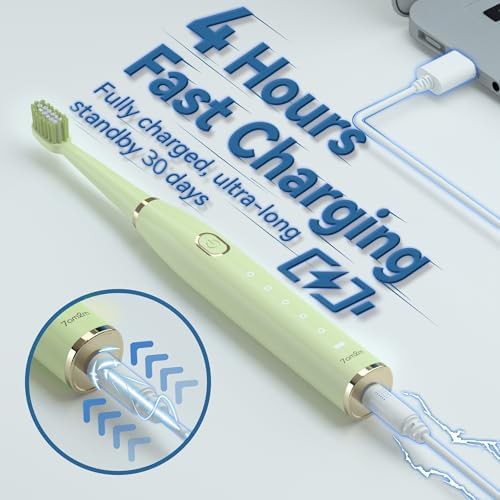 Green sonic toothbrush with smart timer — photo 4