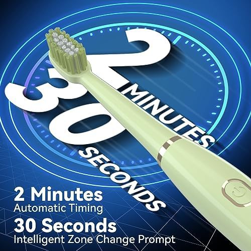 Green sonic toothbrush with smart timer — photo 5