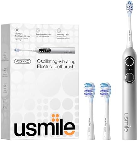 Silver oscillating and vibrating toothbrush