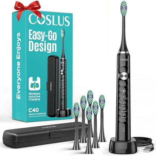 Black sonic whitening toothbrush for adults