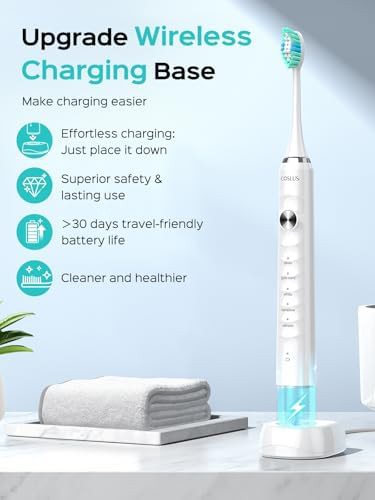 White sonic whitening toothbrush for adults — photo 4