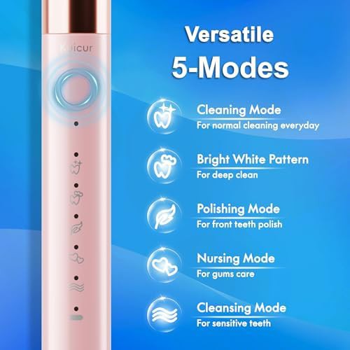Pink sonic toothbrush with integrated tongue scraper — photo 5