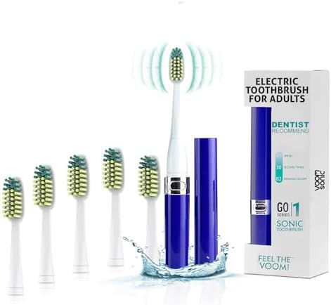 Royal blue travel sonic toothbrush with timer