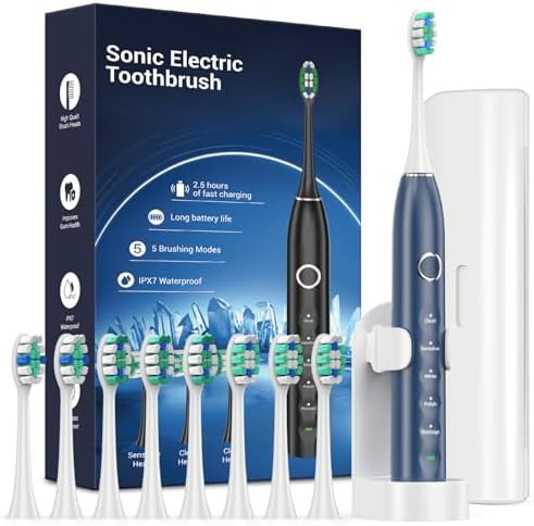 Blue S5 sonic toothbrush with five modes