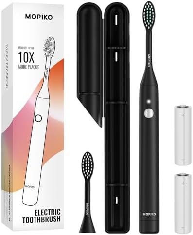 MOPIKO black battery travel electric toothbrush
