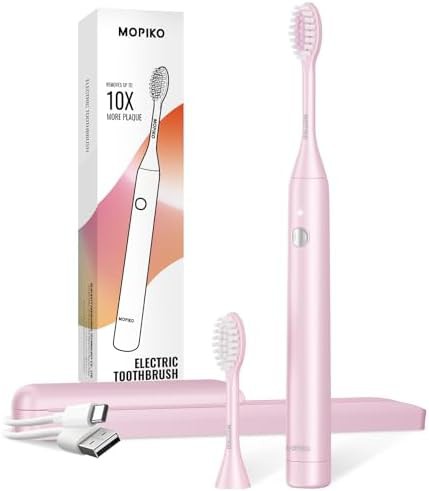 MOPIKO pink usb rechargeable travel toothbrush