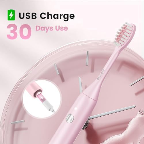 MOPIKO pink usb rechargeable travel toothbrush — photo 3