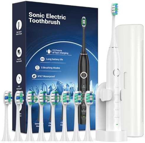 White S5 sonic toothbrush with USB charging