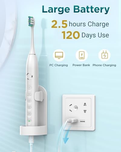 White S5 sonic toothbrush with USB charging — photo 4