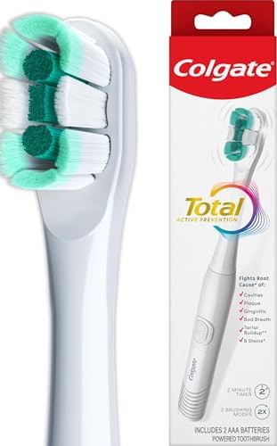 White adult battery brush with timer