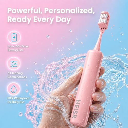 Pink three sided sonic toothbrush for kids — photo 5