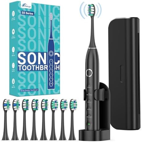 Black S5 sweeping and oscillating toothbrush