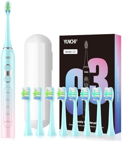 Metallic pink and blue gradient toothbrush