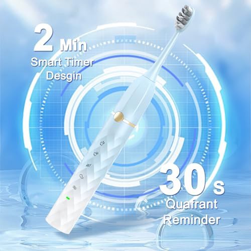 Blue and white sonic toothbrush set — photo 4