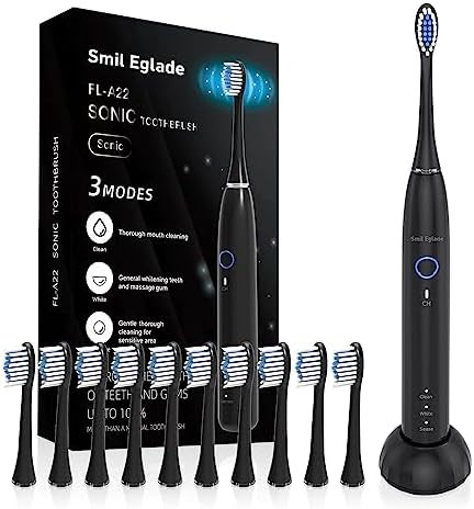 NBGRLVS black rechargeable sonic electric toothbrush for adults