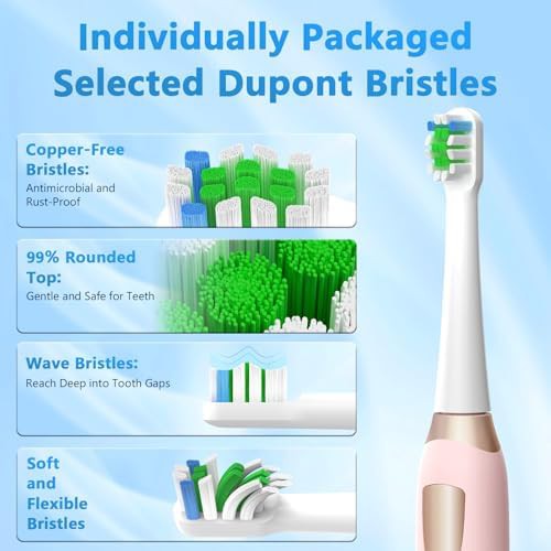 Pink sonic toothbrush with eight replacement heads — photo 5