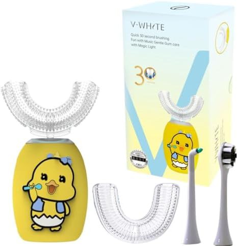 Yellow U-shaped ultrasonic toothbrush for kids