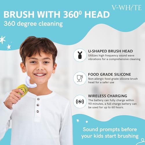 Yellow U-shaped ultrasonic toothbrush for kids — photo 3