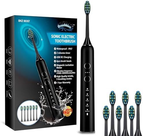 Black sonic toothbrush with five cleaning modes