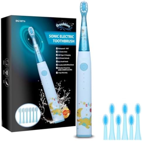 Blue sonic toothbrush for children with timer