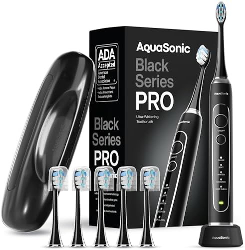 Black pro series toothbrush with proflex heads
