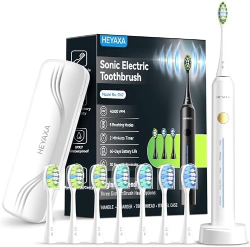 Sonic toothbrush in white with travel case