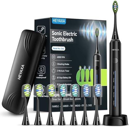 Sonic toothbrush in black with travel case