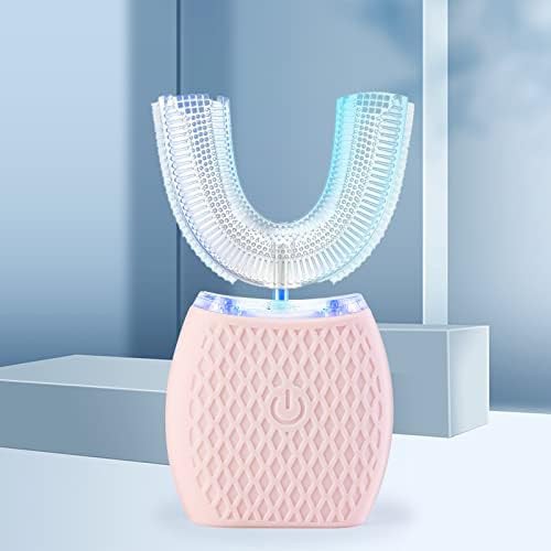 Carmine rose U-shaped ultrasonic toothbrush