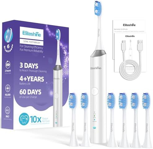 Sonic rechargeable toothbrush with long battery life