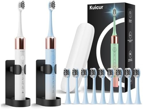 White and blue sonic toothbrush pair