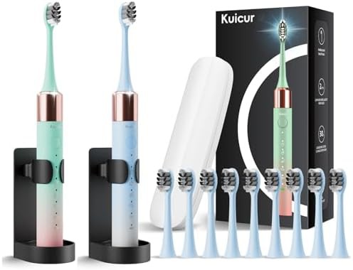 Pink and blue dual electric toothbrush pack