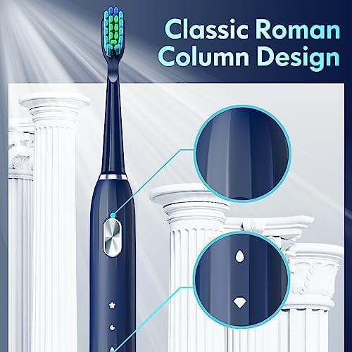 Blue sonic rechargeable brush with nine heads — photo 3