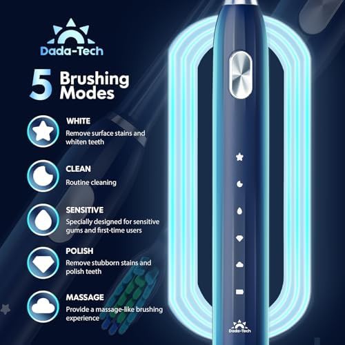 Blue sonic rechargeable brush with nine heads — photo 4