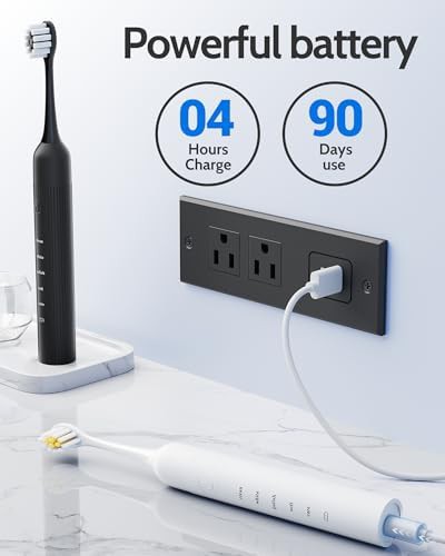 Black and white rechargeable toothbrush set — photo 4