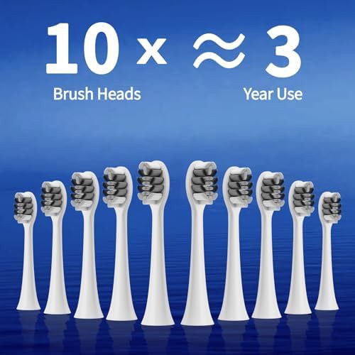 White sonic toothbrush with ten heads — photo 5