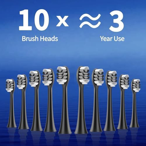 Black sonic toothbrush with ten heads — photo 5