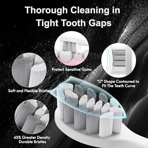 White diamond style sonic toothbrush with ten heads — photo 4