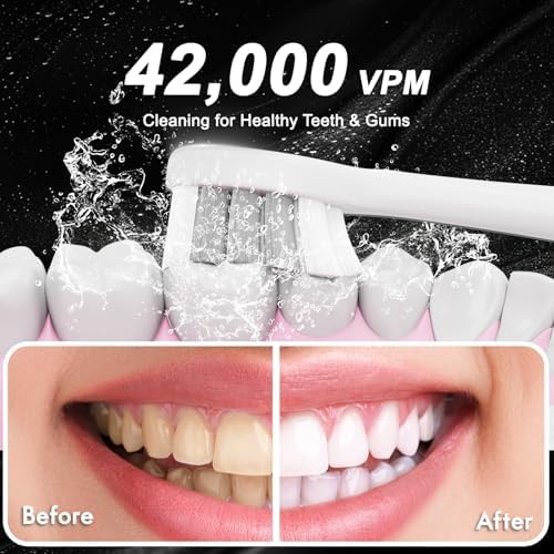 White diamond style sonic toothbrush with ten heads — photo 5