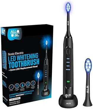 LED sonic toothbrush with soft bristles