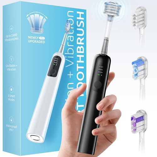 Oscillating sonic brush with wide swing