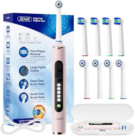 Seago rotating electric toothbrush with eight heads