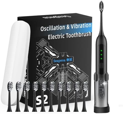 Black sonic toothbrush with wall bracket
